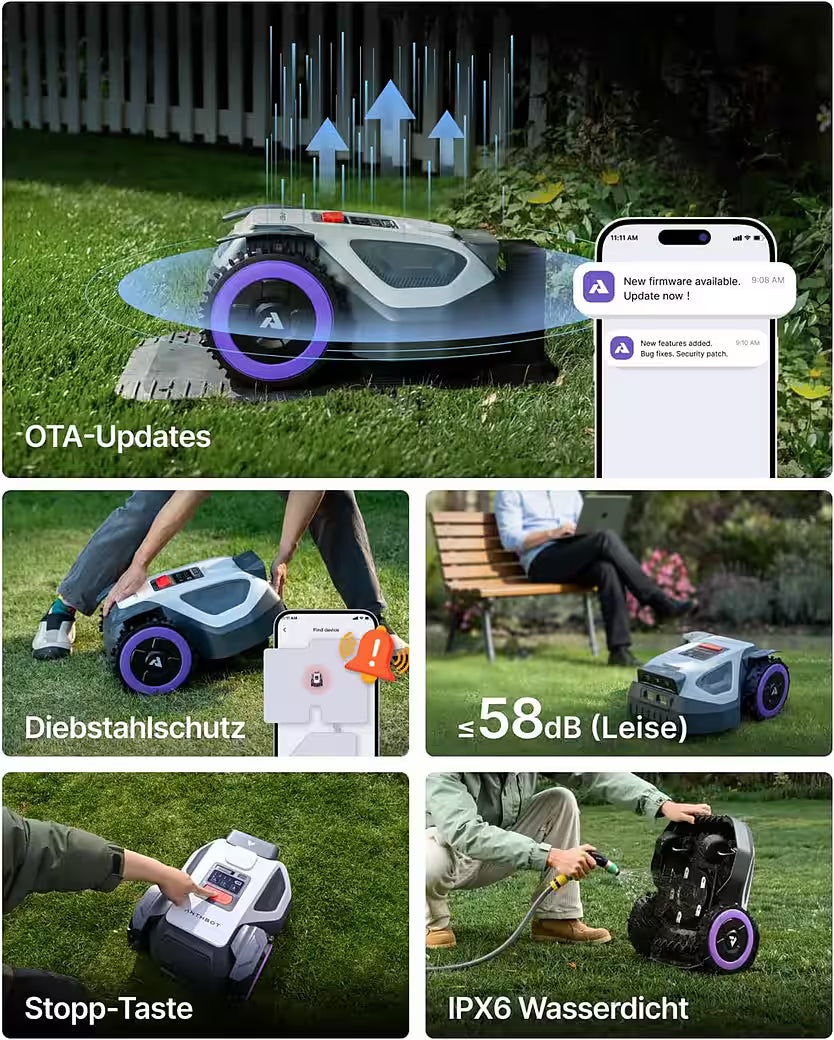 ANTHBOT M9 – Rasenmähroboter ohne Begrenzungskabel