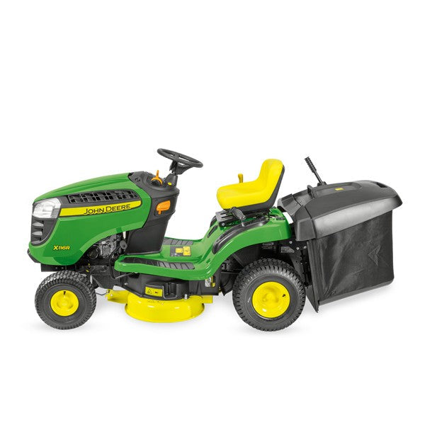 John Deere X116R mit Heckfangkorb