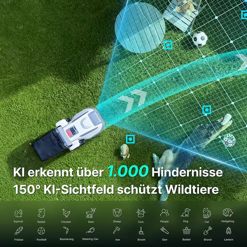 ANTHBOT N8 Serie – 4-in-1 Mähroboter ohne Begrenzungskabel mit Auto-Entleerung