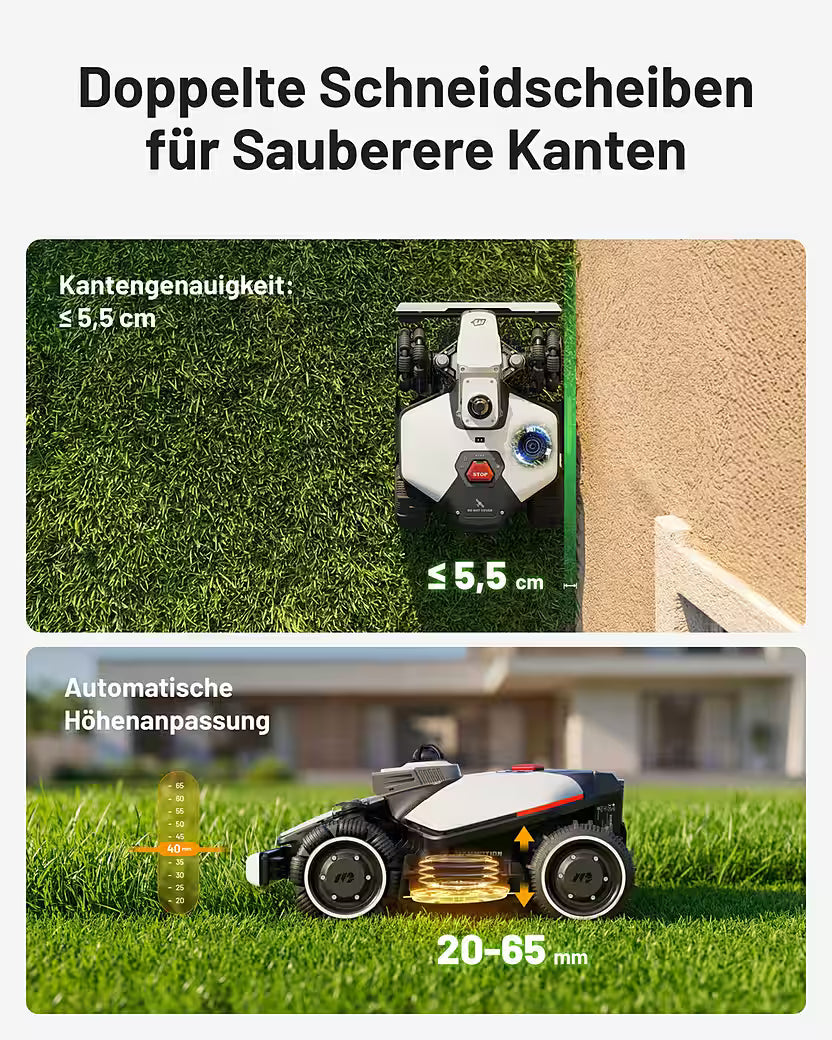 MAMMOTION  Rasenmähroboter LUBA Mini 2 AWD 1500 Mähroboter ohne Begrenzungskabel