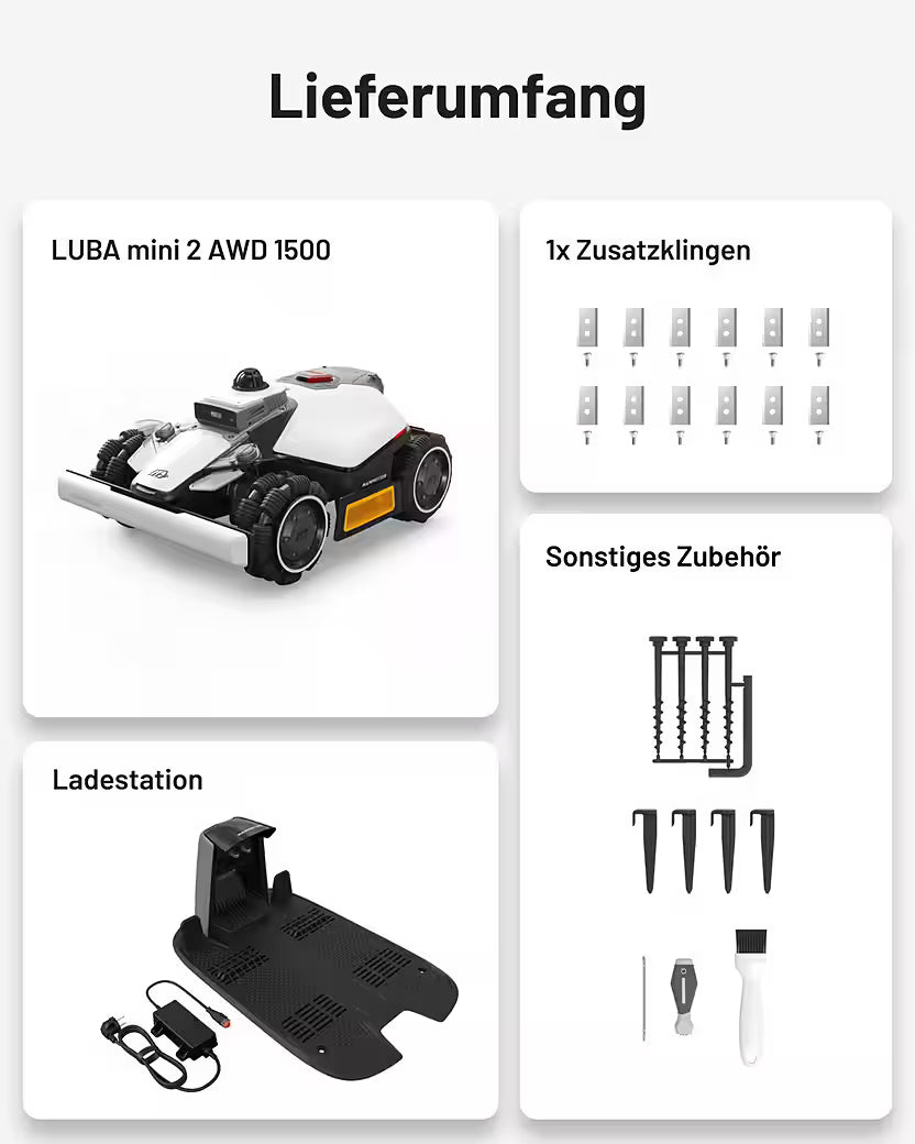 MAMMOTION  Rasenmähroboter LUBA 3 AWD 1500 Mähroboter ohne Begrenzungskabel