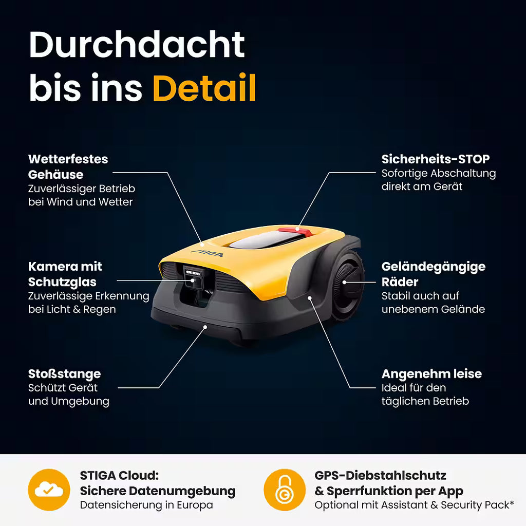 STIGA A 10v – Kabelloser Mähroboter für bis zu 1.000 m²
