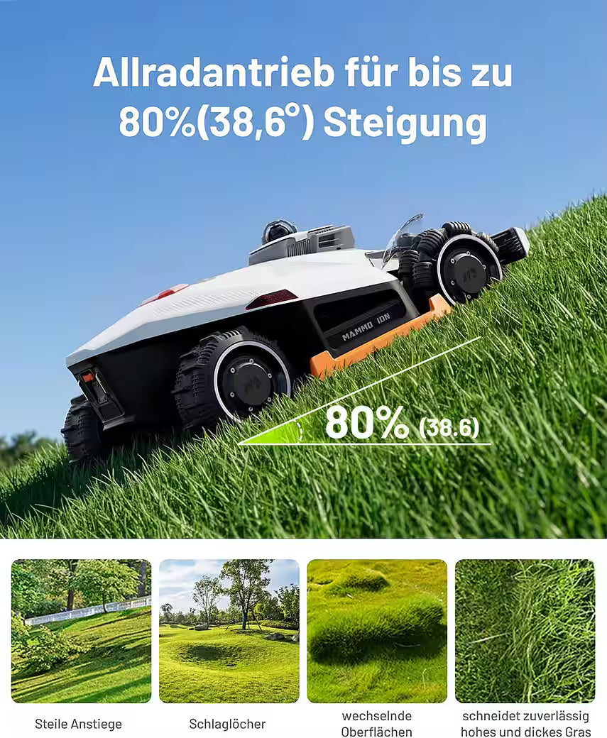 MAMMOTION  Rasenmähroboter LUBA 3 AWD 3000 mit Garage