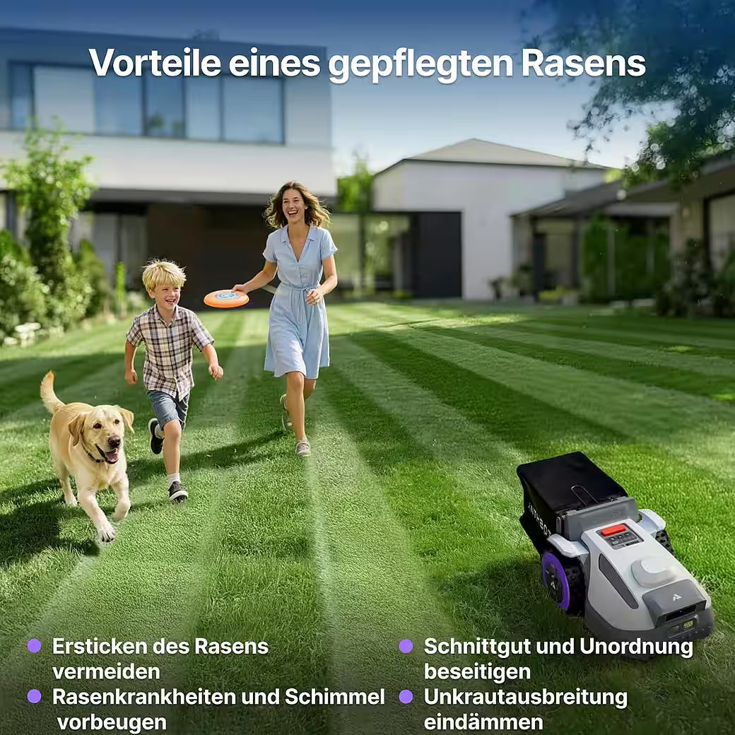ANTHBOT N8 Serie – 4-in-1 Mähroboter ohne Begrenzungskabel mit Auto-Entleerung