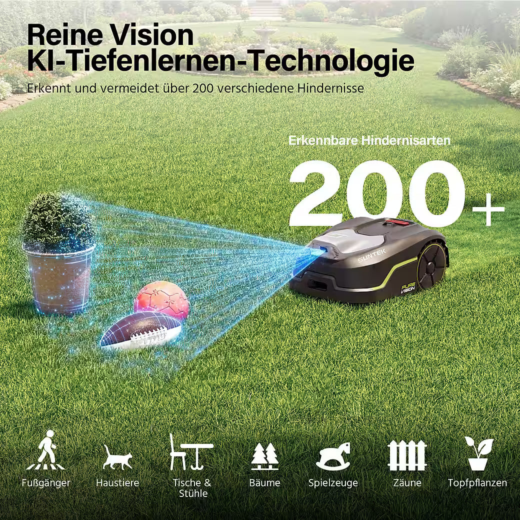 SUNTEK Pure Vision – Mähroboter ohne Begrenzungskabel